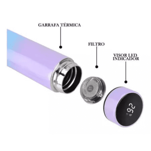 Garrafa Térmica HydroDigital 500ml com Display LED de Temperatura - Confirma shop