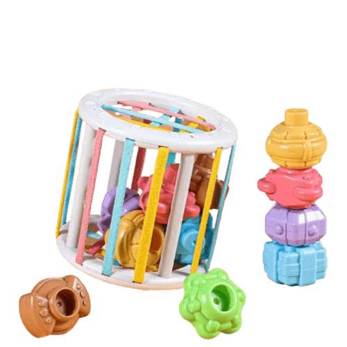 Bloco de formas colorido Montessori© para desenvolvimento sensorial infantil - Confirma shop